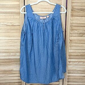 EVRI Blouse Sleeveless Top Blue Size 2X
